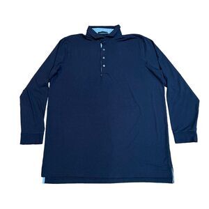 Greyson Golf Apache Long Sleeve Polo Shirt Mens XXL 2XL Soft Black Pima Cotton